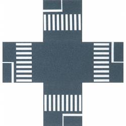 Cruce de calles con pasos de cebra.