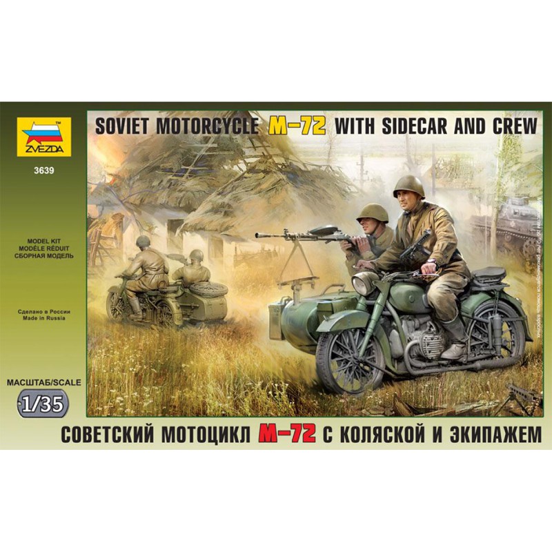 Moto soviética M-72 con sidecar. Moto soviética M-72 con sidecar.