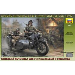 Moto allemande R12 avec side-car.