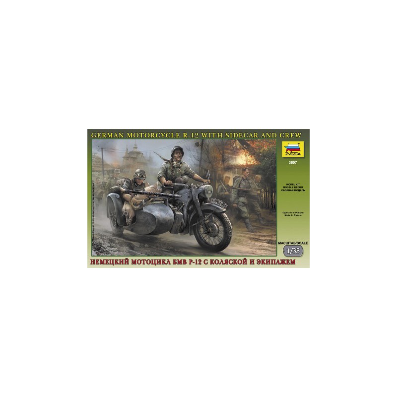 Moto alemana R12 con sidecar.