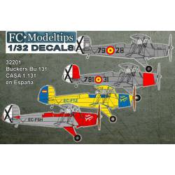 Décalcomanies : Bücker Bü 131 & Casa 1131 en Espagne.