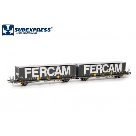 Container carrier wagon Fercam, RENFE.