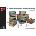 Botellas de vodka y cajas.