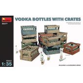 Botellas de vodka y cajas.