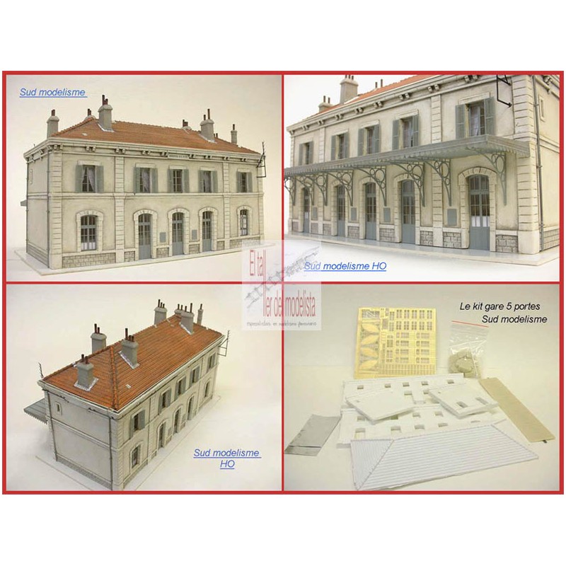 Estación de tren de cinco puertas. PN SUD MODELISME 8766