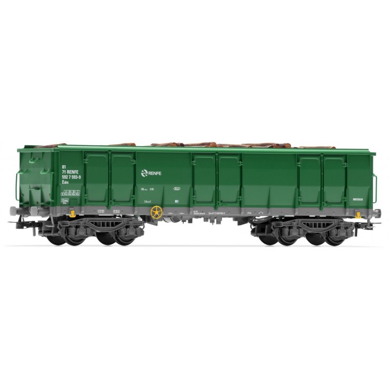 Ealos wagon w/ logs, RENFE. Ealos wagon w/ logs, RENFE.