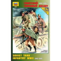 Infanterie soviétique sur blindé.