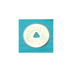 Spare cutting blade for rotary cutter.
