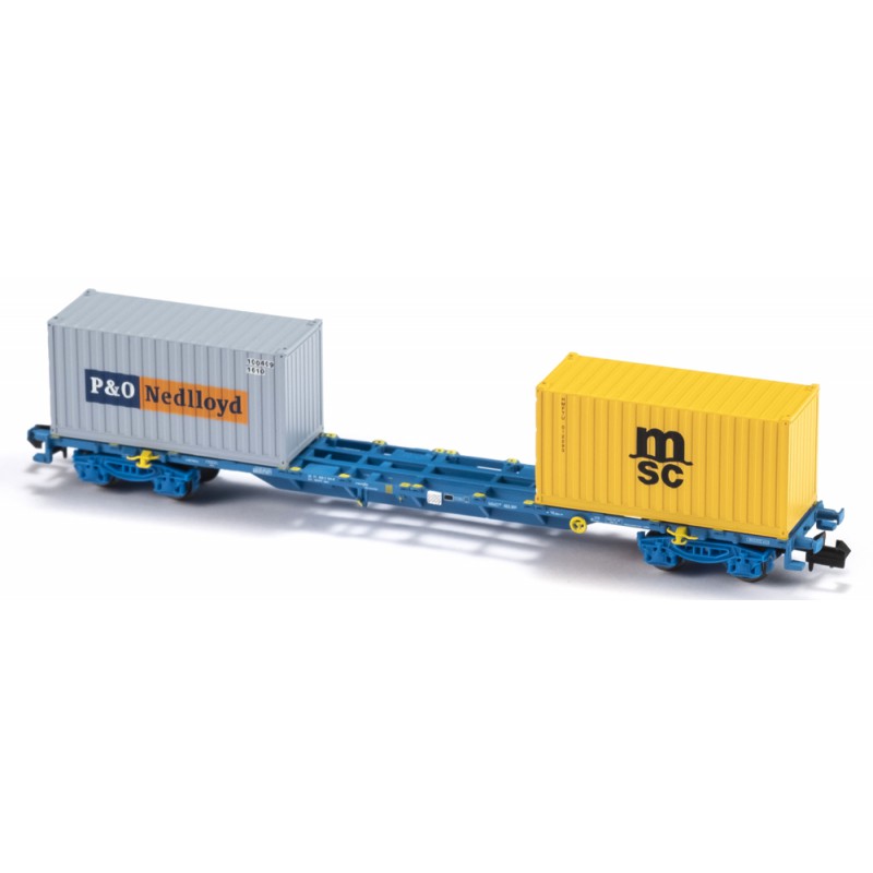 Container carrier wagon, RENFE. Container carrier wagon, RENFE.