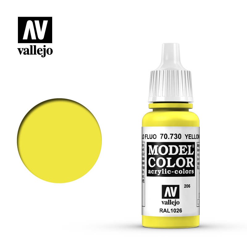 Yellow fluo 17 ml, #206. VALLEJO 70730 Yellow fluo 17 ml, #206. VALLEJO 70730
