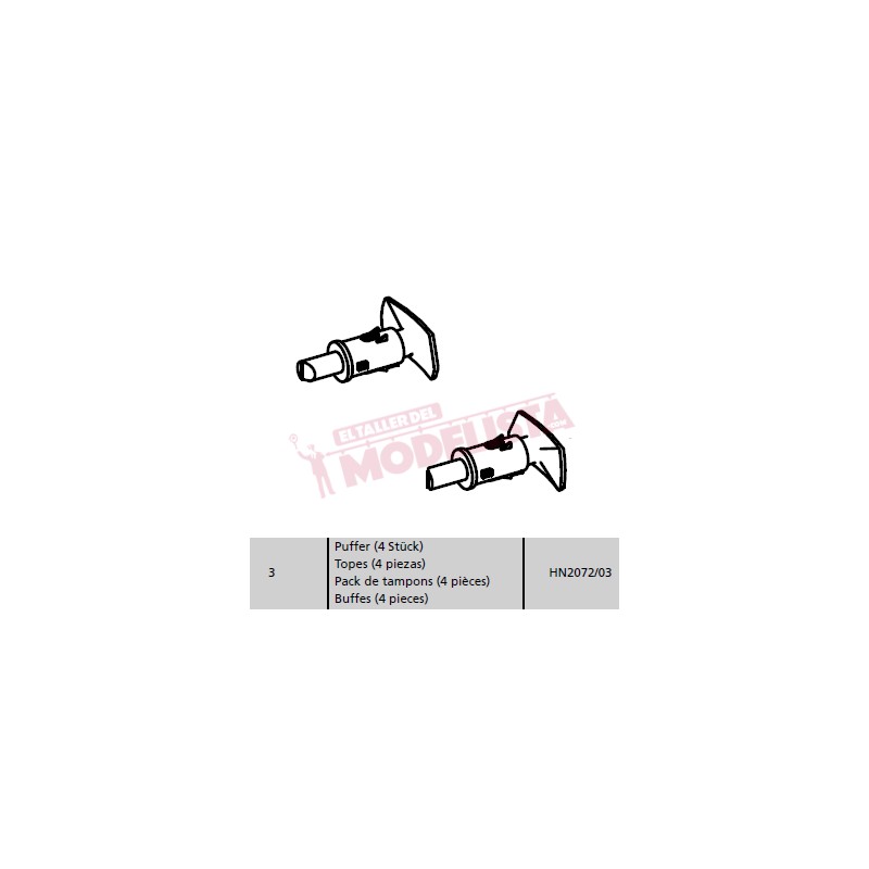 Set de topes (x4). RENFE 354.