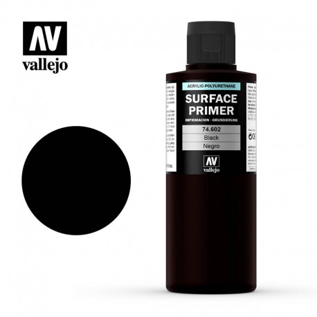 Surface acrylic-poliurethan, black. 200 ml. VALLEJO 74602