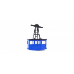 Kabine der Seilbahn, blau.