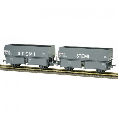 Set of coal hopper wagons "STEMI", SNCF.