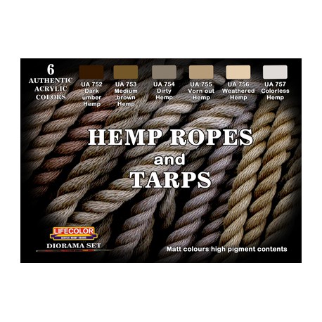 Hemp ropes and tarps set.