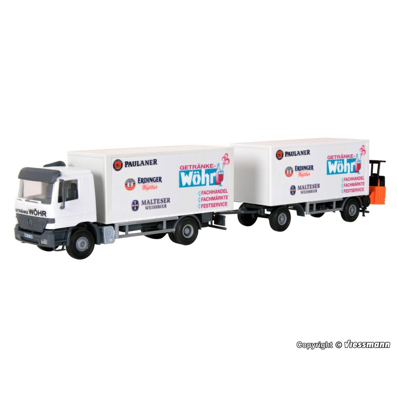 MB Actros with box body trailer. MB Actros with box body trailer.