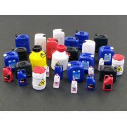 Plastic cans.
