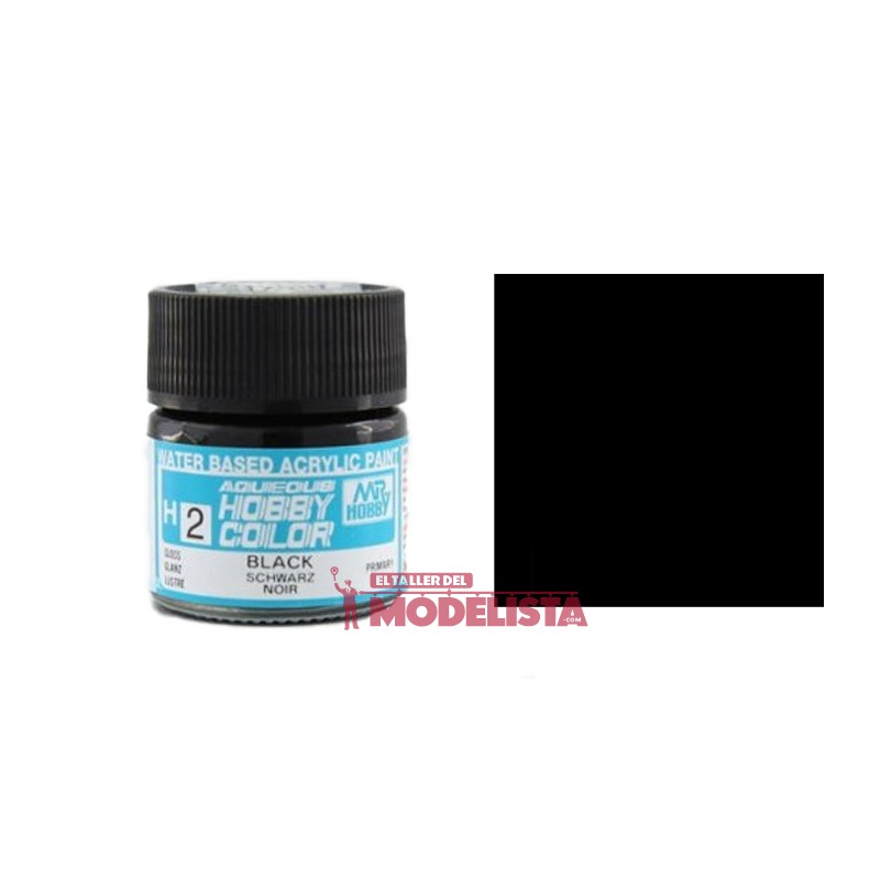 Black 10 ml. Gunze Sangyo. HOBBY COLOR H002