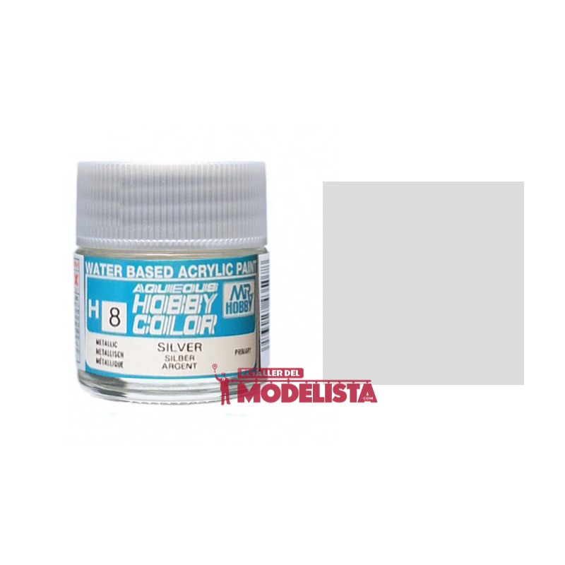 Silver 10 ml. Gunze Sangyo. HOBBY COLOR H008