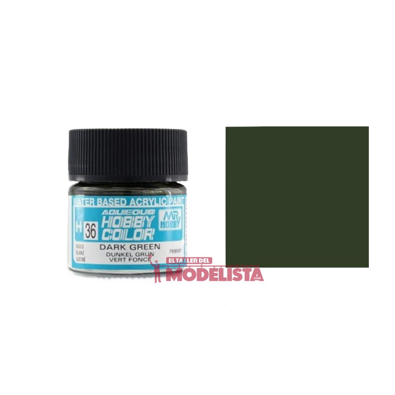 Dark green 10 ml. Gunze Sangyo. HOBBY COLOR H036 Dark green 10 ml. Gunze Sangyo. HOBBY COLOR H036