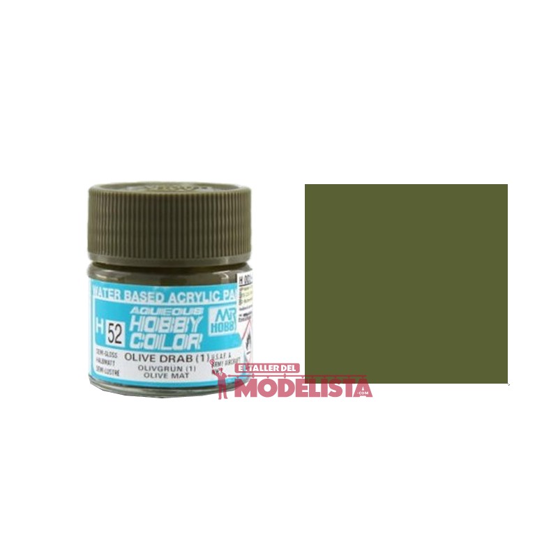 Verde oliva grisáceo 10 ml. Gunze Sangyo. HOBBY COLOR H052
