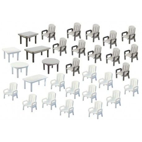 24 garden chairs and 6 tables. FALLER 180439