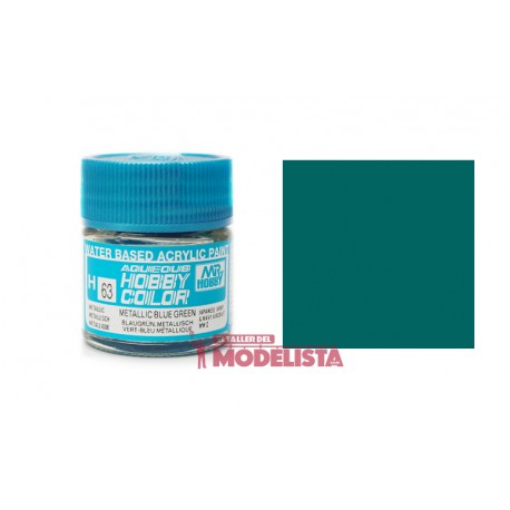 Metallic blue green 10 ml. Gunze Sangyo. HOBBY COLOR H063