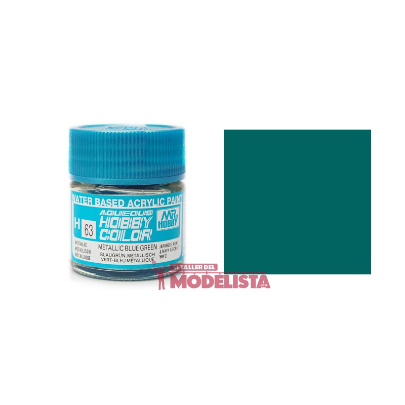 Verde azulado metálico 10 ml. Gunze Sangyo. HOBBY COLOR H063