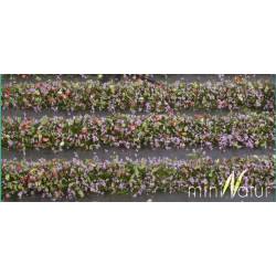 Tiras de flores violetas.