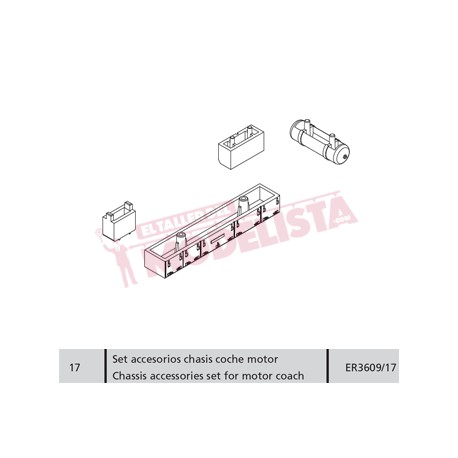 Set accesorios chasis coche motor, RENFE 470.