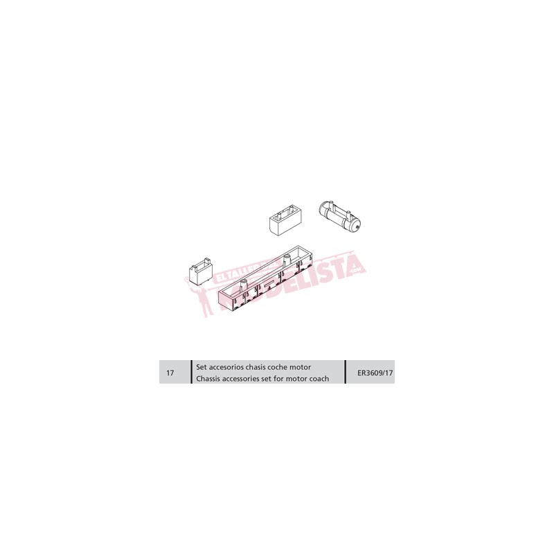 Set accesorios chasis coche motor, RENFE 470.