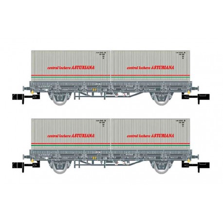 Set of Ks wagons "Central Lechera", RENFE.