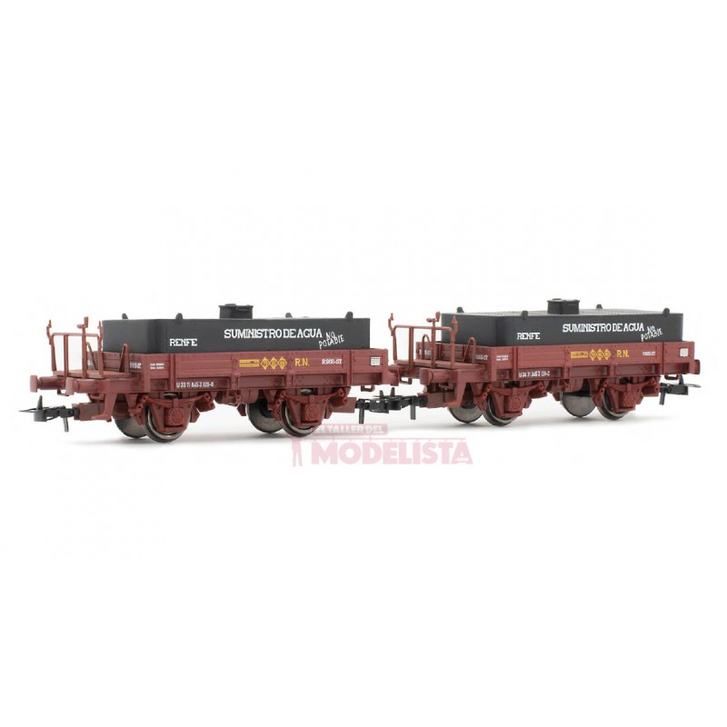 Set de vagones aljibe, RENFE. Rojo. Set de vagones aljibe, RENFE. Rojo.