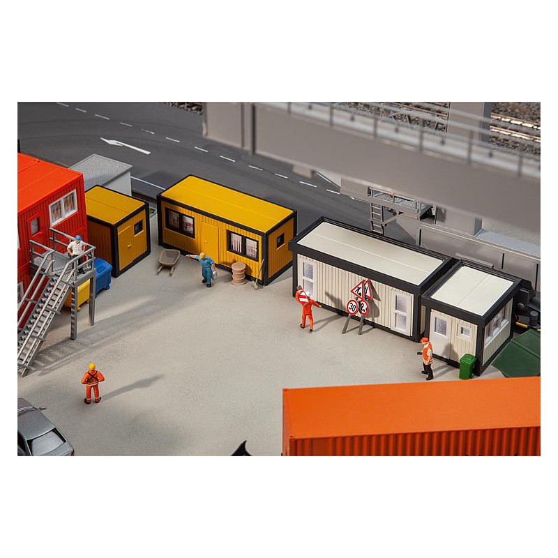4 Building site containers, orange.