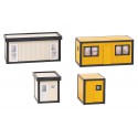 4 Building site containers, orange.