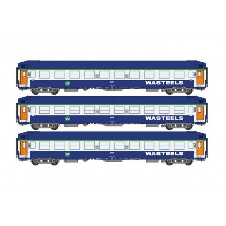 3-set of berth coaches UIC, WASTEELS.