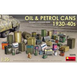 Barils et bouteilles de carburant. Les années 30-40.