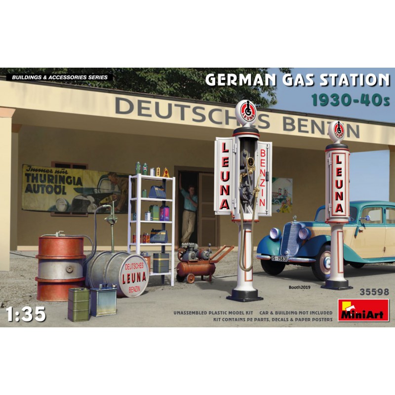 German gas station, 1930-40s. German gas station, 1930-40s.