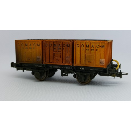 Container wagon COMAC, RENFE. Weathered.
