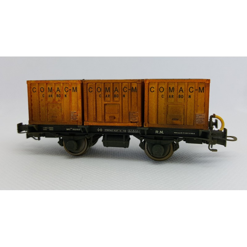 Container wagon COMAC, RENFE. Weathered. Container wagon COMAC, RENFE. Weathered.