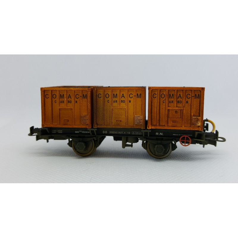Container wagon COMAC, RENFE. Weathered. Container wagon COMAC, RENFE. Weathered.