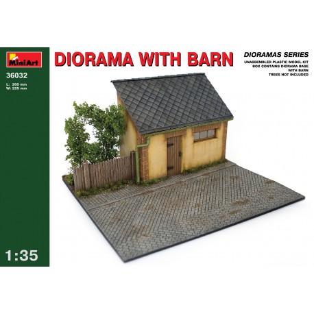 Diorama with barn.