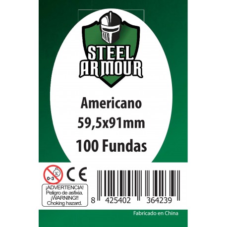 100 fundas. Tamaño americano. 59,5x91 mm.