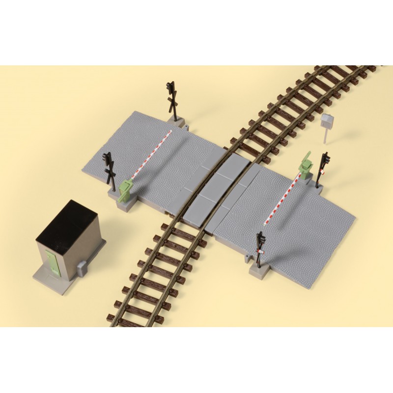 Auhagen 41625 Passage à Niveau Avec Demi-Barrière Kit De Modélisme H0 - Réaliste Et Fonctionnel