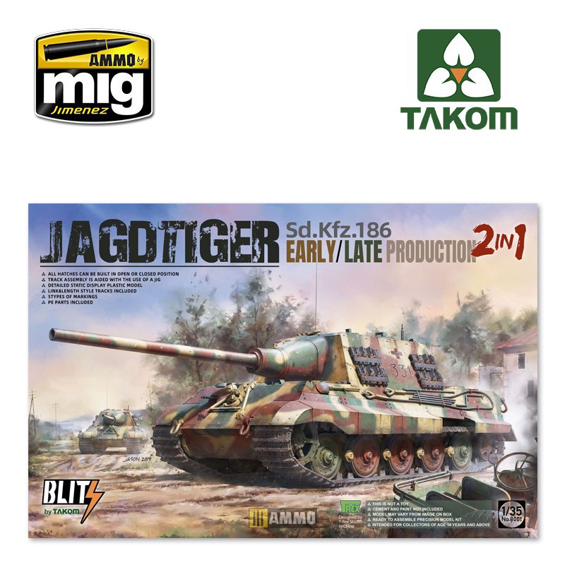 Jagdtiger, versión temprana/última. Jagdtiger, versión temprana/última.