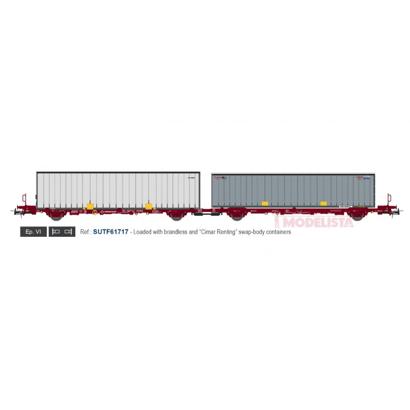 Container carrier wagon Cimar, TRANSFESA. Container carrier wagon Cimar, TRANSFESA.