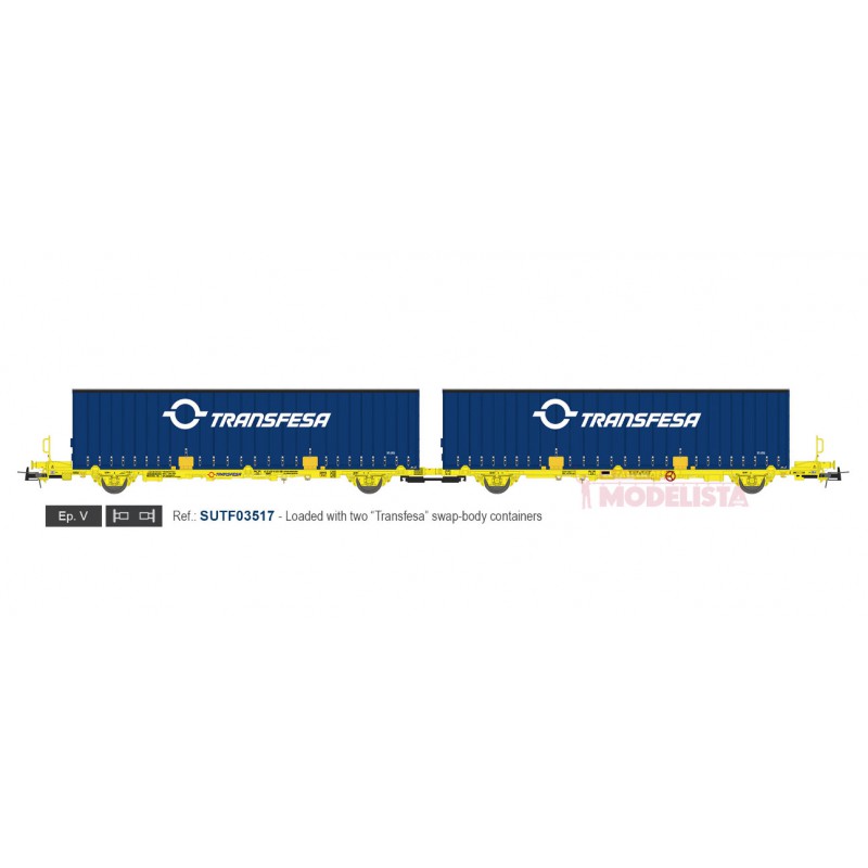 Container carrier wagon, TRANSFESA. Container carrier wagon, TRANSFESA.
