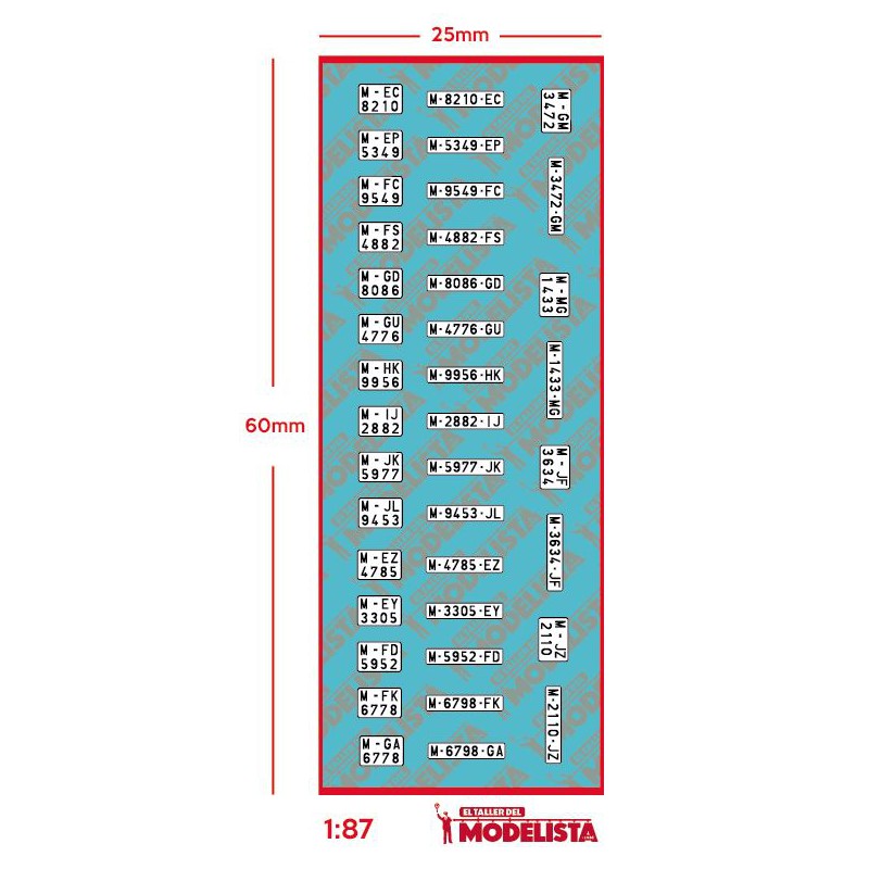 Matrículas de coches españoles. Madrid. Años 80.