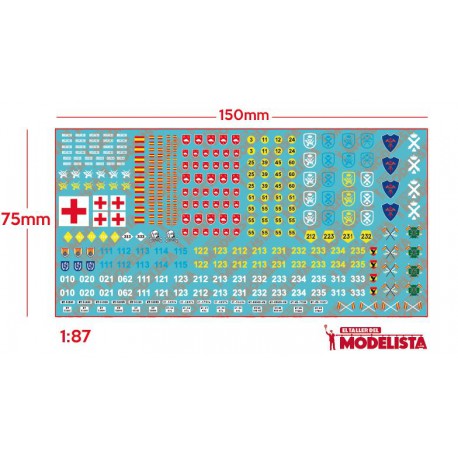 Decal set for Spanish military vehicles. ETM 9040