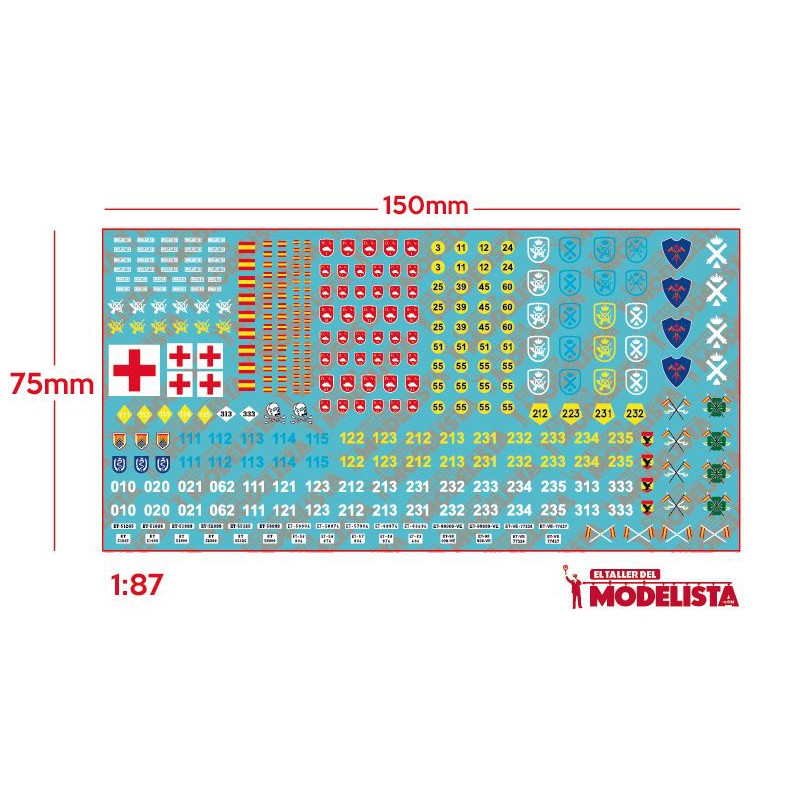 Decal set for Spanish military vehicles. ETM 9040